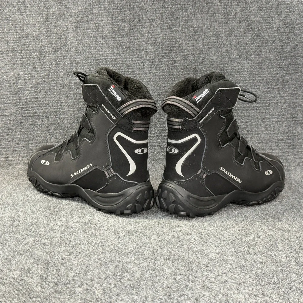 Salomon Snow Trip Winter Boots Mens 11.5 Black Waterproof Thinsulate Oudoor Snow